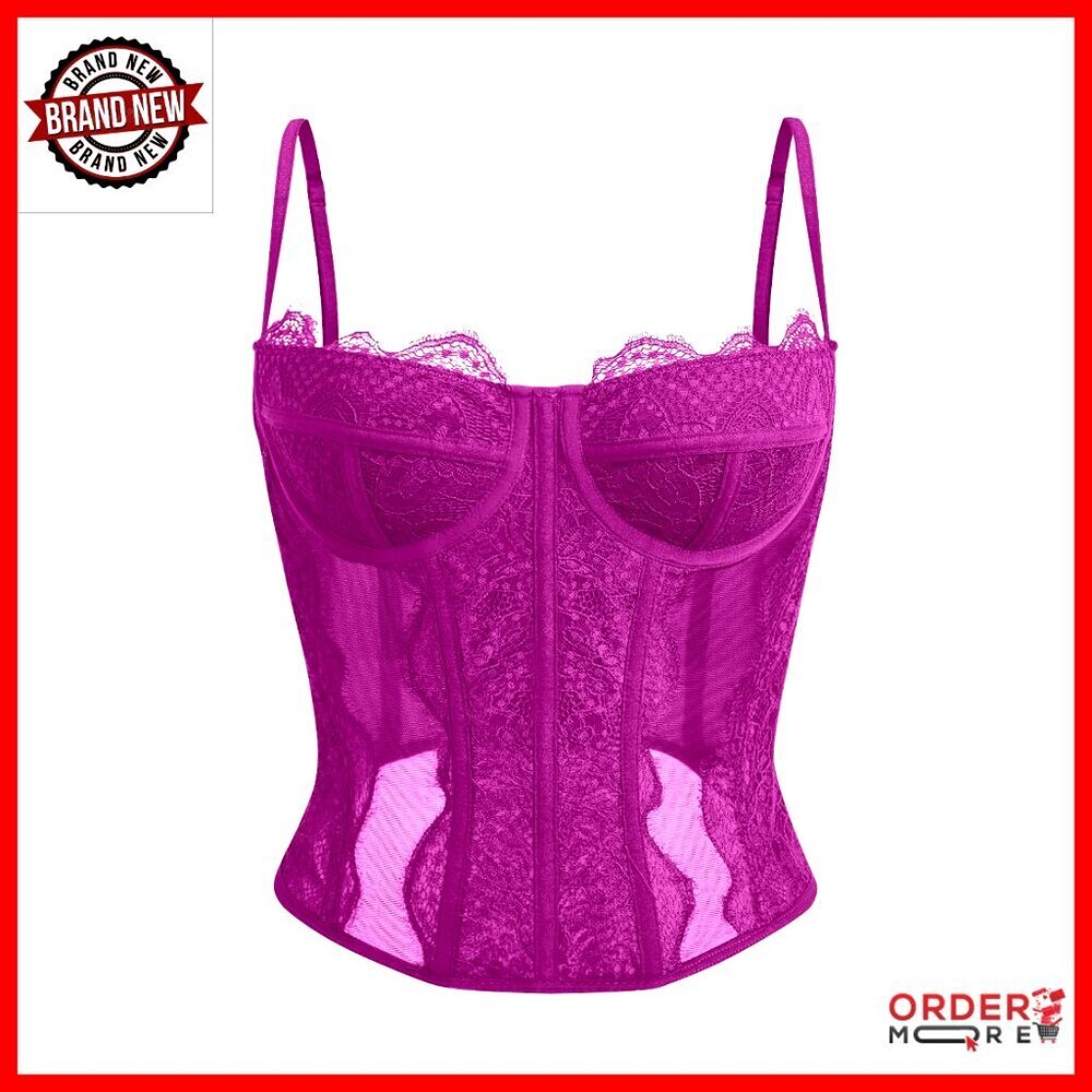 Lace Mesh Corset Top Backless Off-Shoulder Slim Fit Y2K Party Wear